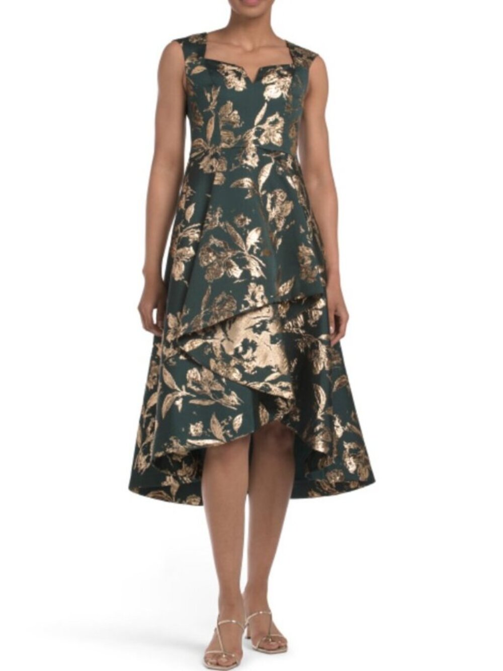 ADRIANNA PAPELL Sleeveless Jacquard Dress